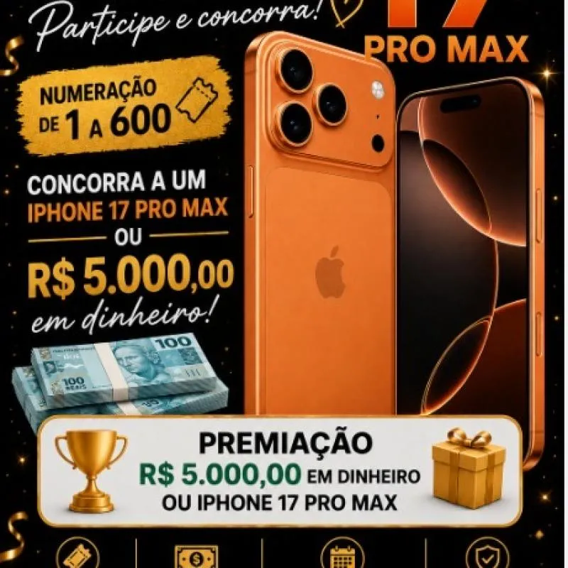 Imagem da campanha iPhone 17 pro max ou 5k
