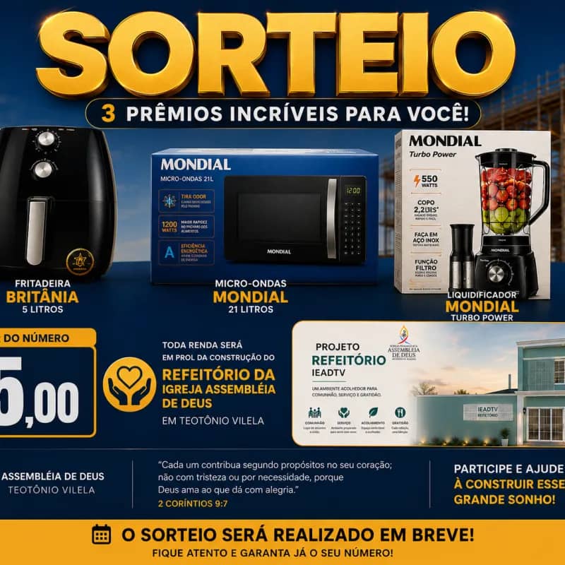 Imagem da campanha Campanha em prol do refeitorio da IEADTV