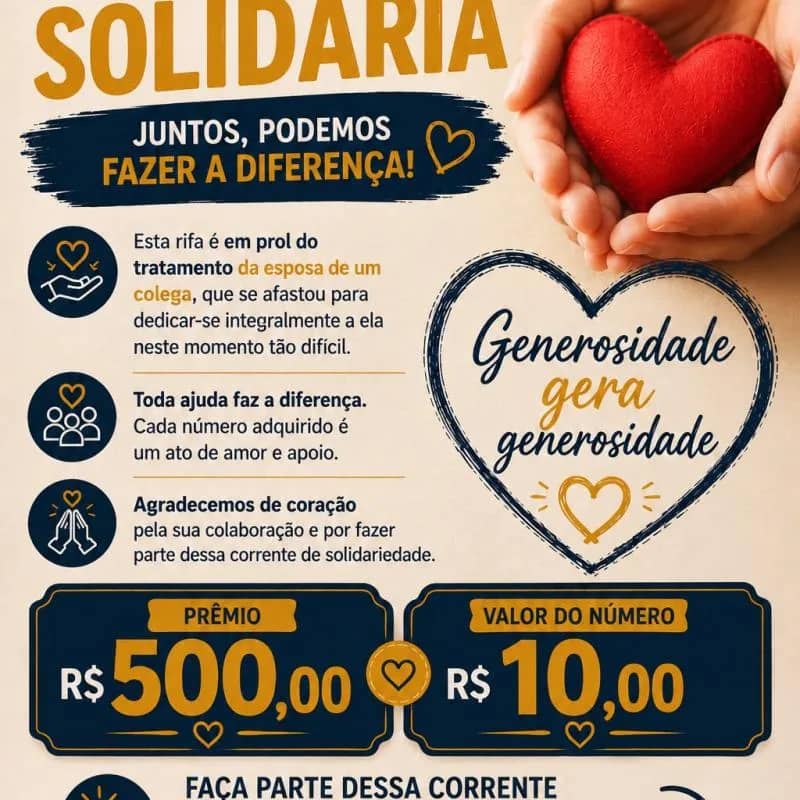 Imagem da campanha Rifa Solidária