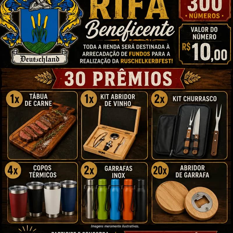 Imagem da campanha Rifa para 10ª Ruschelkerbfest