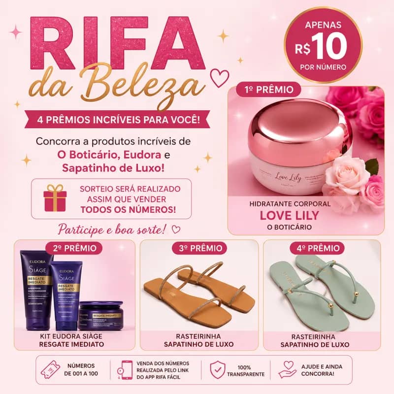 Imagem da campanha Rifa da Beleza