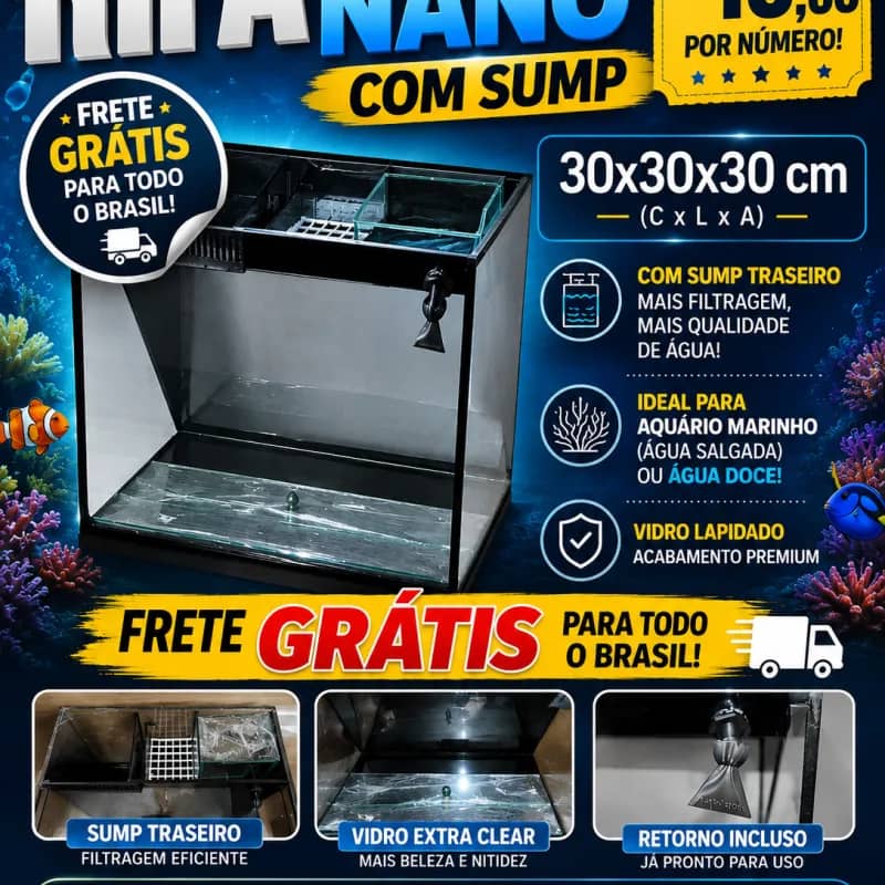 Imagem da campanha AQUARIO NANO 30X30X30 SUMP TRASEIRO