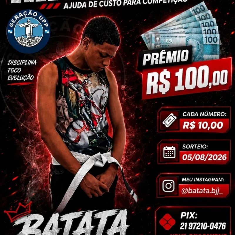 Imagem da campanha RIFA SOLIDÁRIA EM PROL DO BATATA