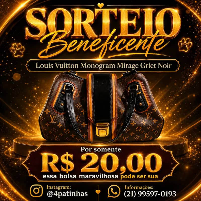 Imagem da campanha Sorteio Beneficente Bolsa Louis Vuitton Monogram Mirage Griet Noir