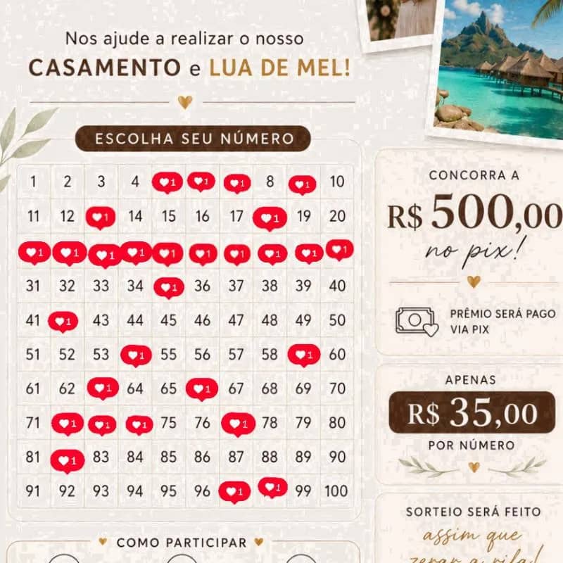 Imagem da campanha Nos ajude a realizar o nosso sonho de Casamento e Lua de Mel.
