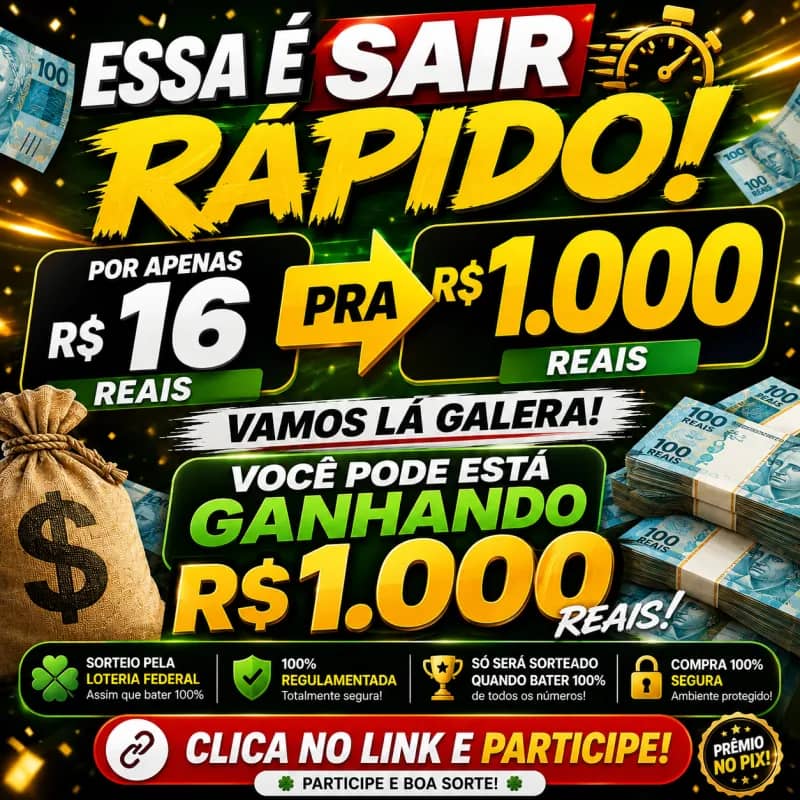 Imagem da campanha R$ 1000 mil reais na hora no seu pix