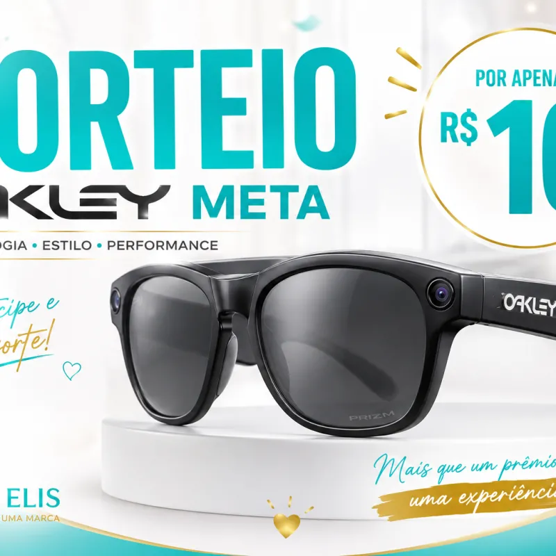 Imagem da campanha ELIS PREMIA OAKLEY META Por apenas R$ 10