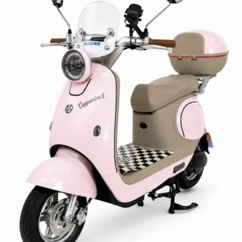Imagem da campanha Moto Eletrica Midi Pro MDP-Cappuccino II 1000W 60V/24AH- Rosa (Acompanha Capacete)