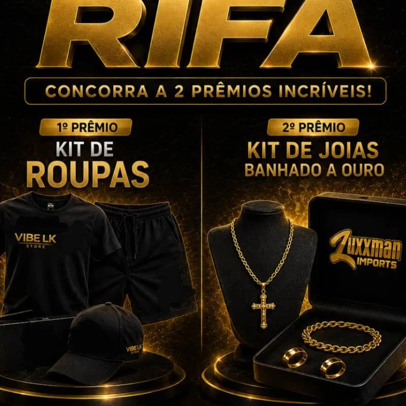 Imagem da campanha RIFA LK STORE + LUXMAN IMPORTS