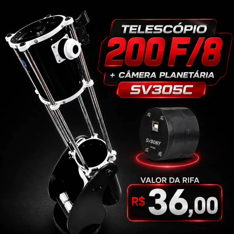 Imagem da campanha Telescópio de 200mm f/8 + câmera planetária SV305c