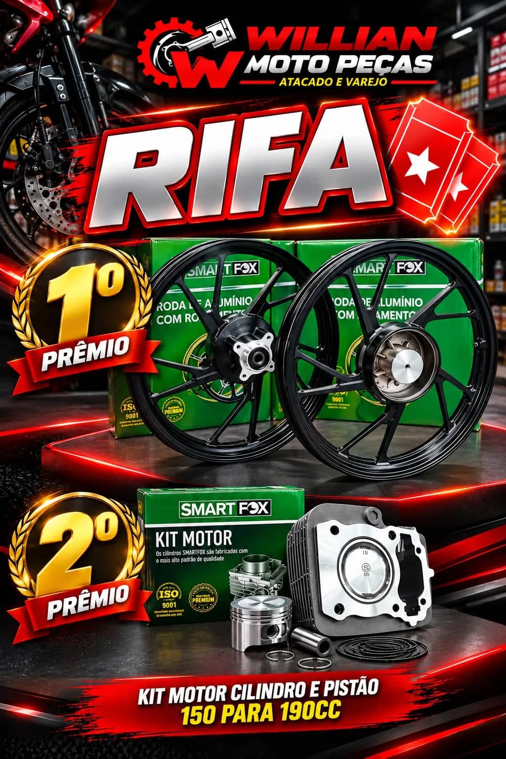 Imagem da campanha Rodas Pé de Galinha e Kit Motor 190cc