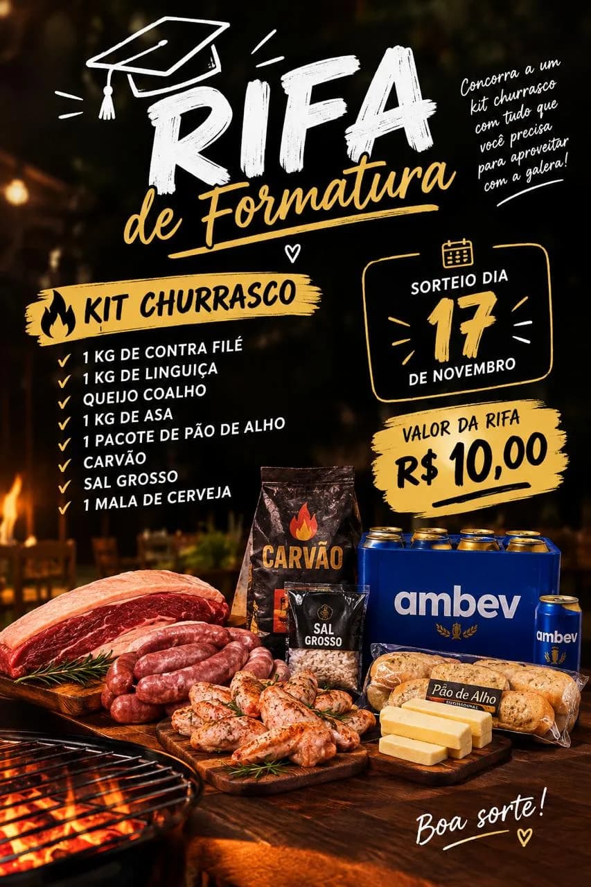 Rifa de Formatura 🦷Kit churrasco 🥩