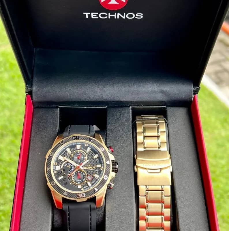 Imagem da campanha Rifa relógio techno dourado original