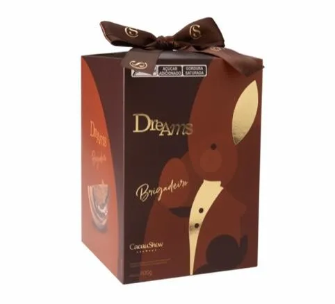 Imagem da campanha Ovo de Páscoa Dreams da Cacau show trufado de brigadeiro 400g
