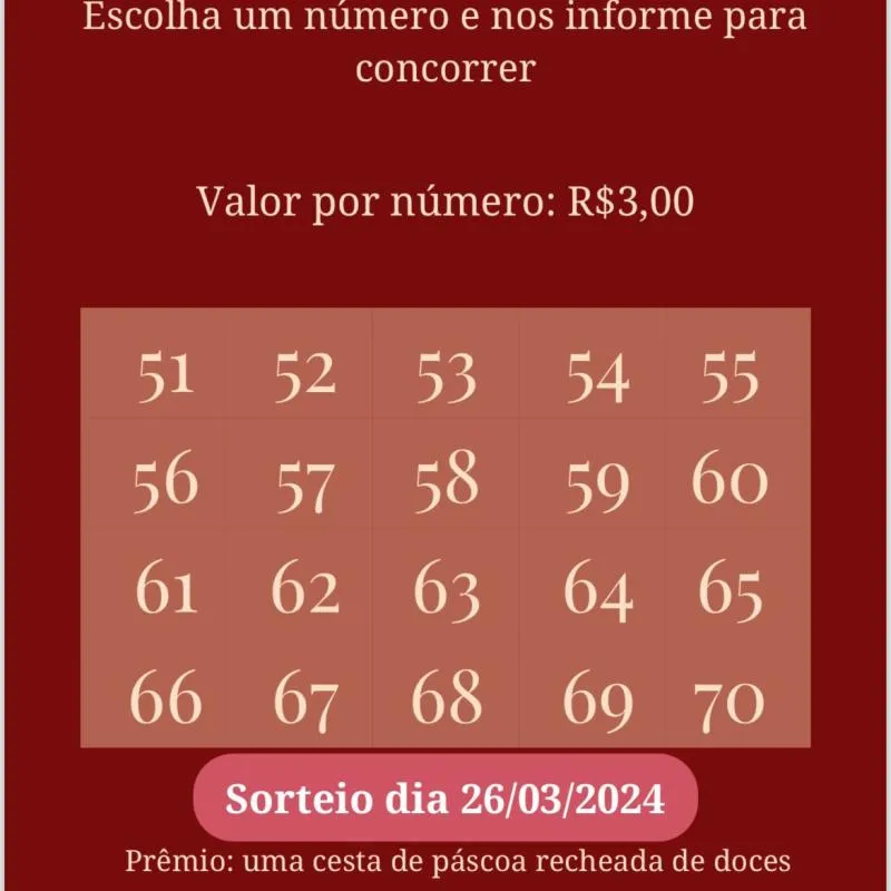 Imagem da campanha Rifa de Páscoa