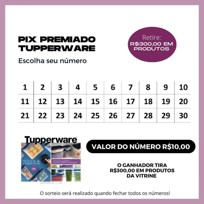 Imagem da campanha Rifa Tupperware