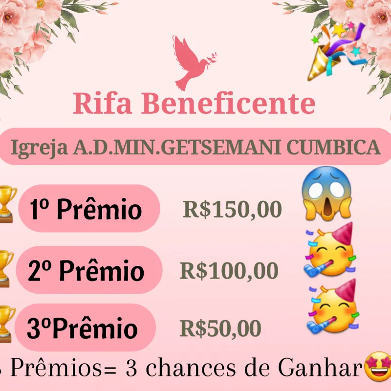 Imagem da campanha Rifa Beneficente em prol dos acessórios para Igreja microfone, suportes etc...