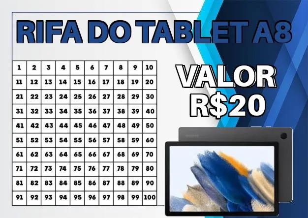 Imagem da campanha Rifa do tablet A8