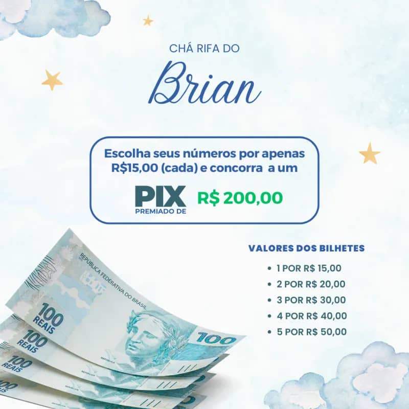 Imagem da campanha Chá Rifa do Brian