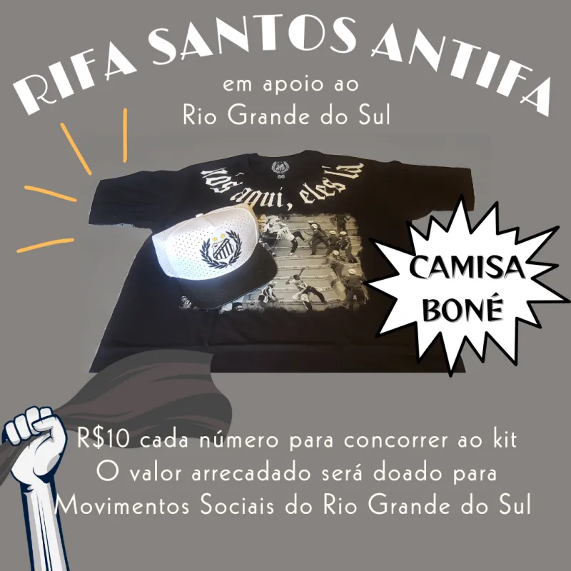 Imagem da campanha Rifa Santos Antifa