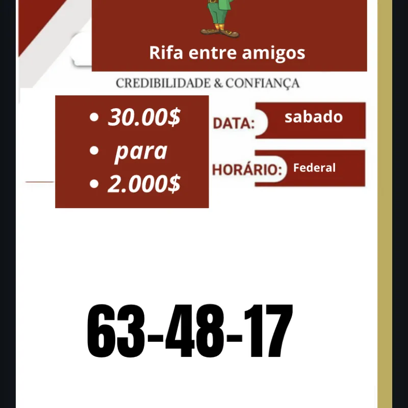 Imagem da campanha Rifa entre amigos