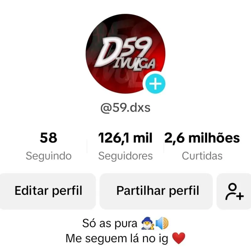 Imagem da campanha CONTA TIKTOK