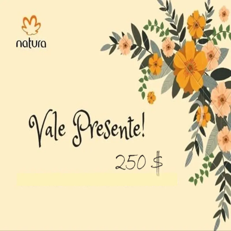 Imagem da campanha VALE PRESENTE DE 250$ NATURA