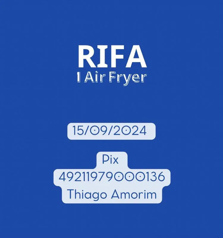 Imagem da campanha Rifa Air flyer
