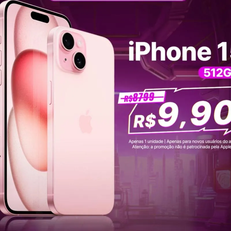 Imagem da campanha Sorteio iPhone 15 512Gb