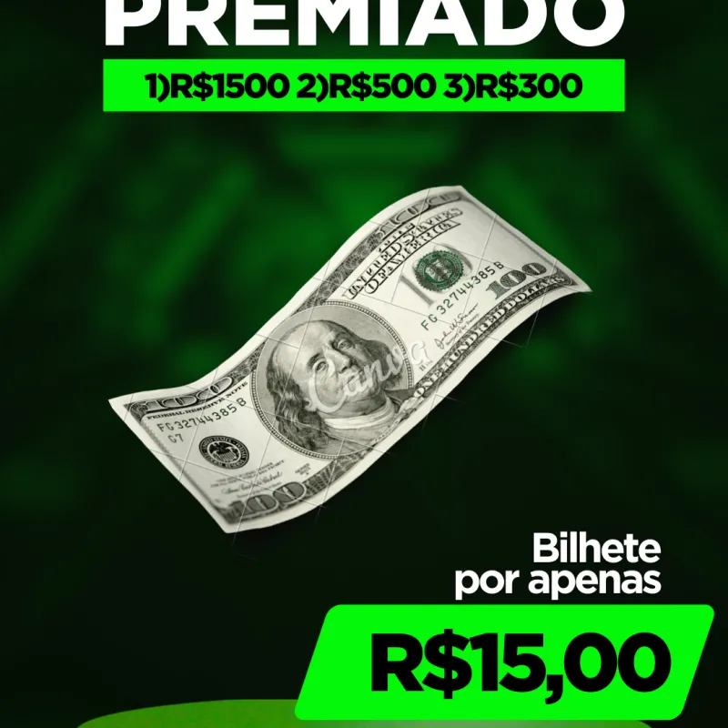Imagem da campanha rifa valendo R$1500