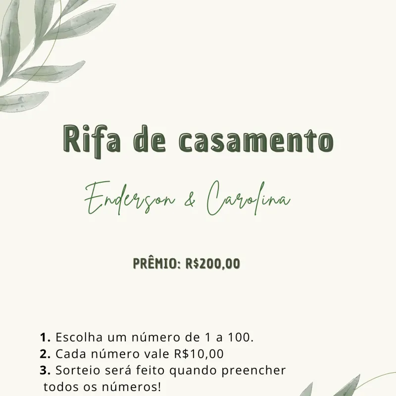 Imagem da campanha Rifa de Casamento
