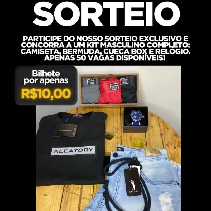 Imagem da campanha Rifa Exclusiva Wilber OUTFIT – Renove Seu Visual com Nosso Kit Masculino!