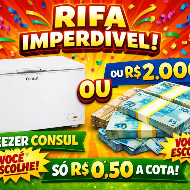 Imagem da campanha FREEZER OU R$2,000 NO PIX
