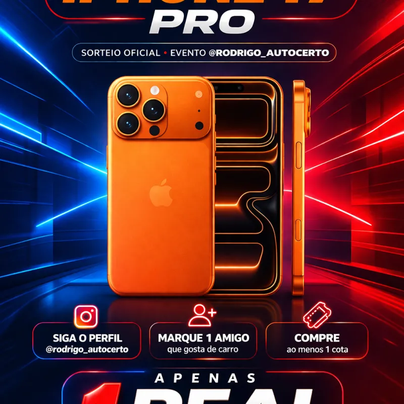 Imagem da campanha SORTEIO IPHONE 17 PRO