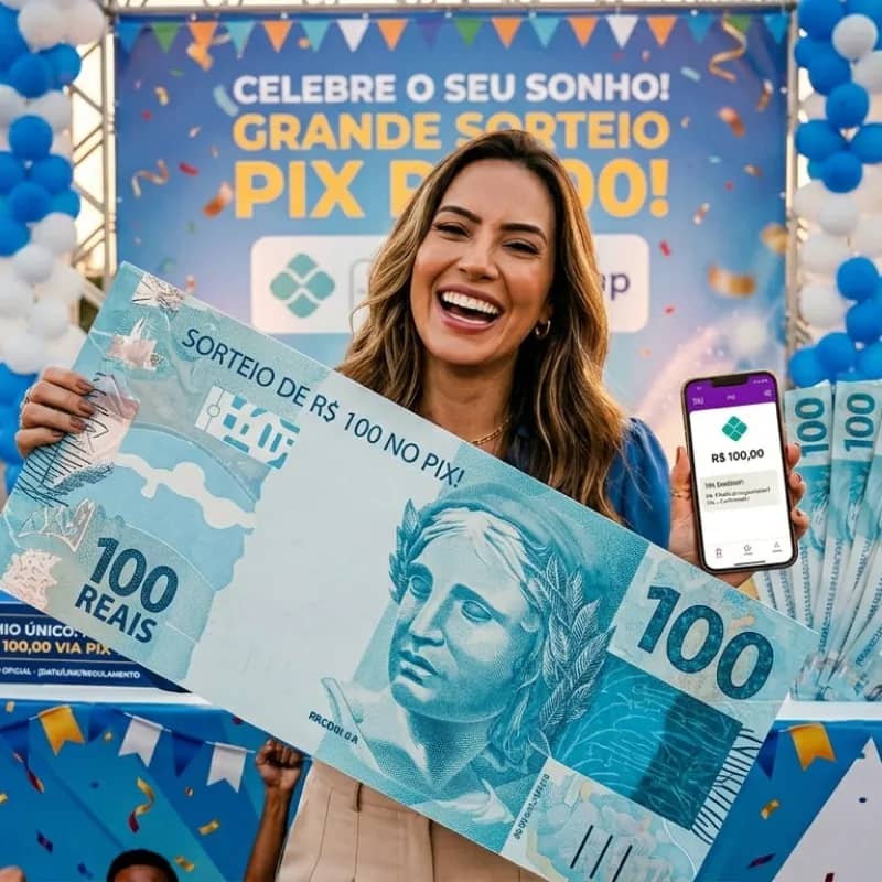 Imagem da campanha PMega pix da sorte