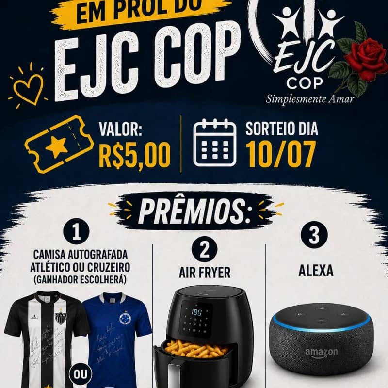 Imagem da campanha Rifa em prol do XIX EJC COP