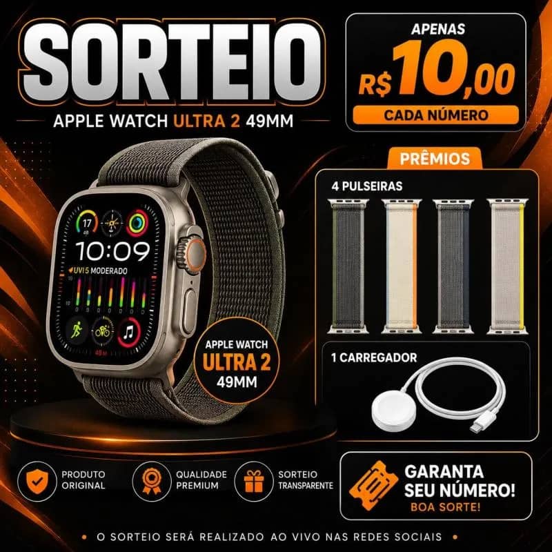Imagem da campanha Sorteio Apple Watch Ultra 2