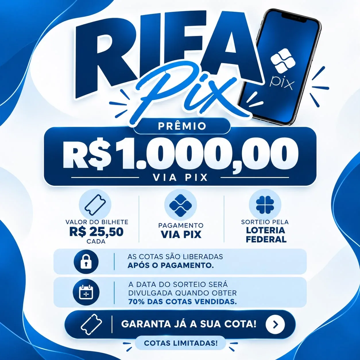 Imagem da campanha R$: 1.000 no pix